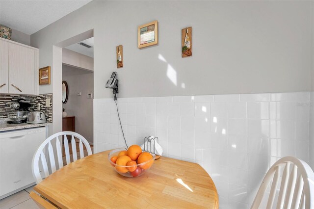 view of tiled dining space