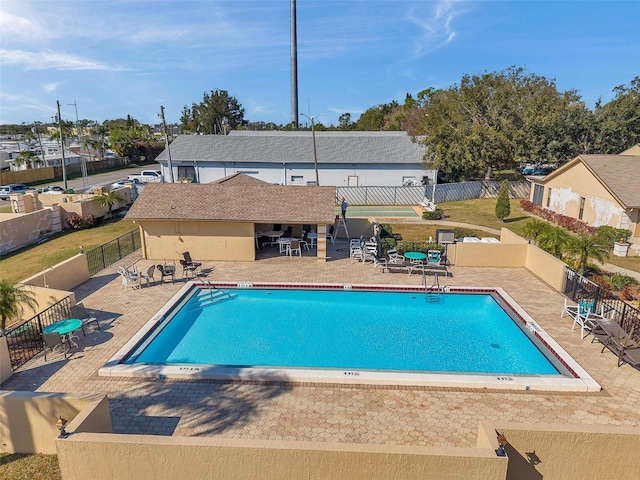 view of pool featuring a patio area