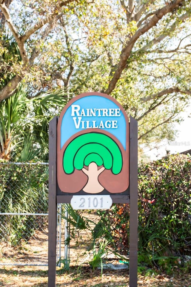 view of community sign