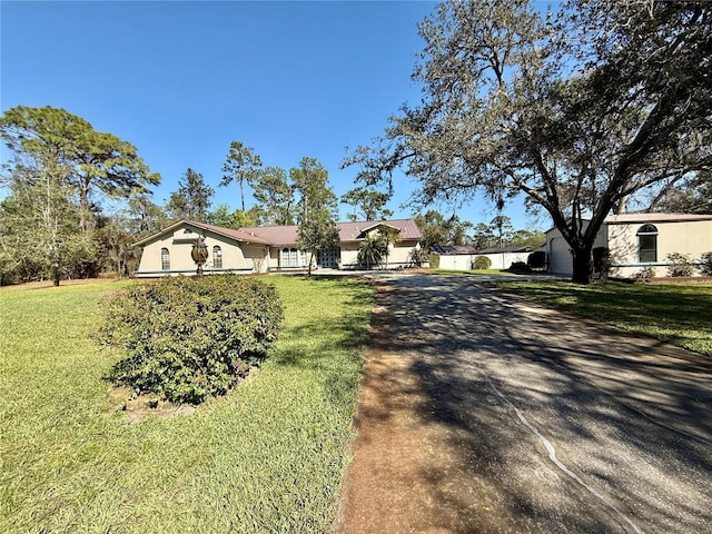 ranch-style home with a front yard