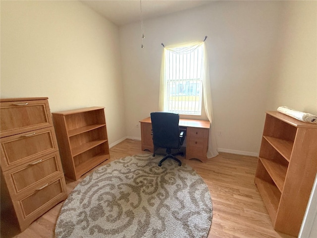 11204 Clear Oak Cir, New Port Richey, FL 34654 - home office featuring light wood-style floors and baseboards