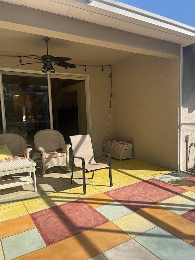 view of patio / terrace with ceiling fan