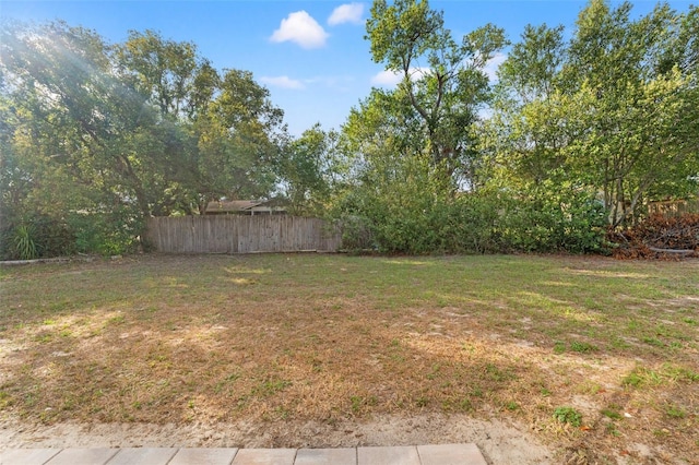 view of yard featuring fence