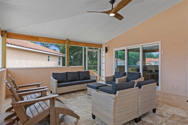 10209 W Waterlander Loop Unit 164, Homosassa, FL 34448 - view of patio / terrace featuring an outdoor hangout area and ceiling fan