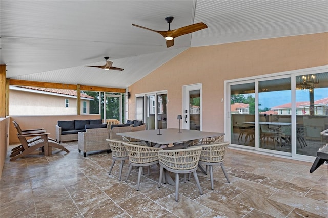 10209 W Waterlander Loop Unit 164, Homosassa, FL 34448 - view of patio with outdoor lounge area, ceiling fan, and outdoor dining space