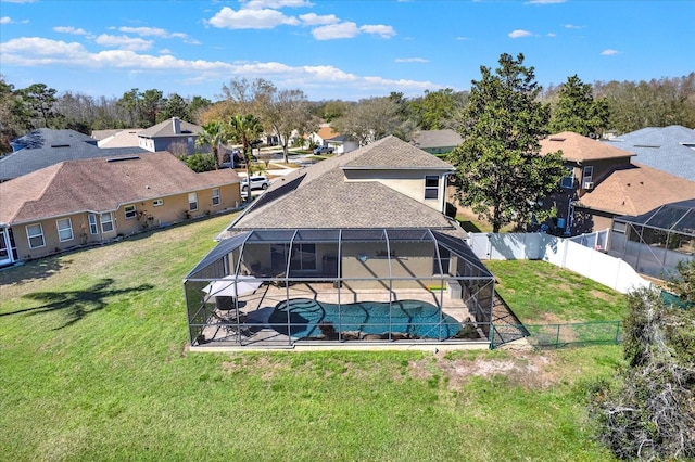 aerial view featuring a residential view