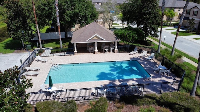 view of pool featuring a patio