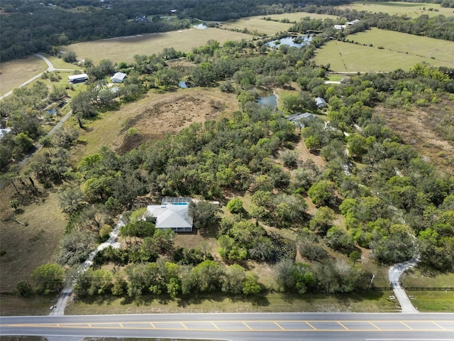 drone / aerial view with a rural view