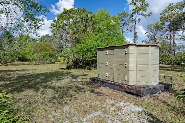 view of shed