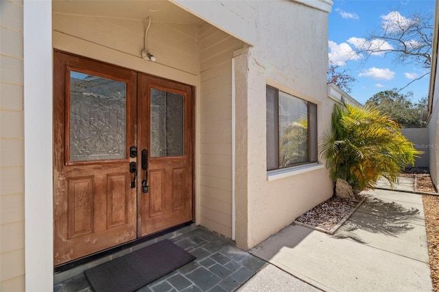 view of exterior entry with french doors