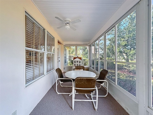 8447 Pavilion Dr, Hudson, FL 34667 - sunroom with outdoor dining space, a wealth of natural light, and ceiling fan