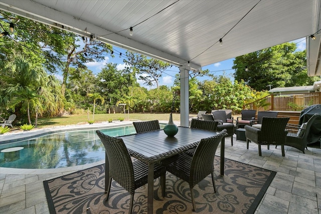 view of patio with an outdoor living space