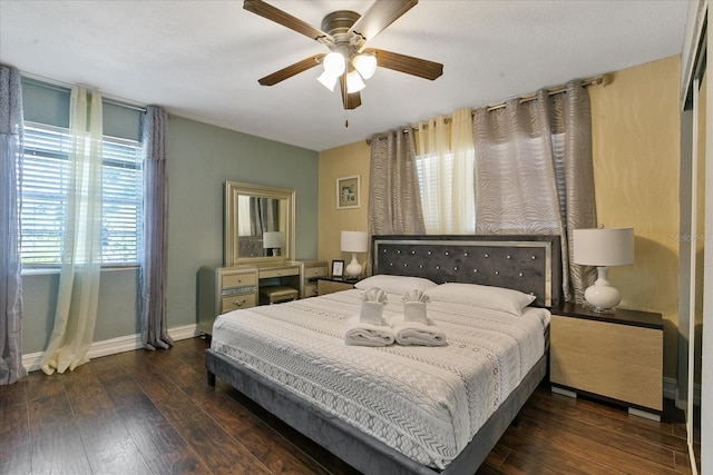 1101 N Betty Ln, Clearwater, FL 33755 - bedroom with wood finished floors and a ceiling fan