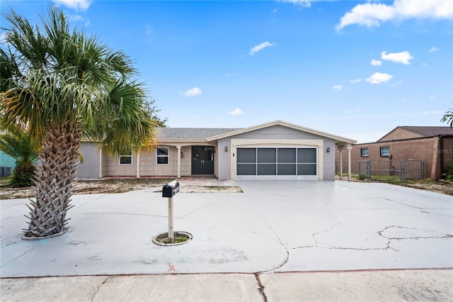 view of front of house featuring a garage and concrete driveway