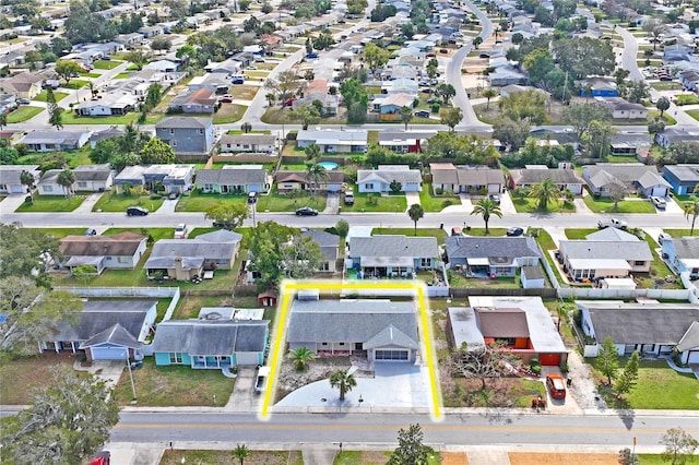 drone / aerial view with a residential view