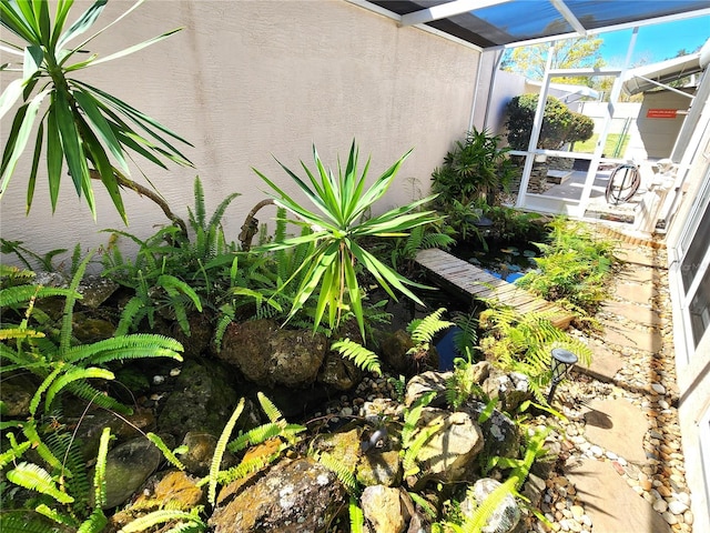 exterior details with stucco siding