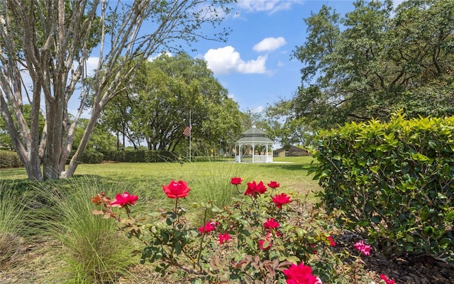 view of yard with a gazebo