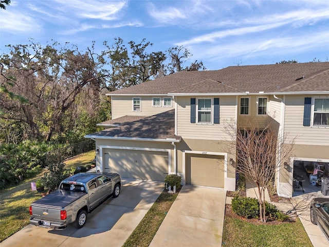 view of property featuring a garage