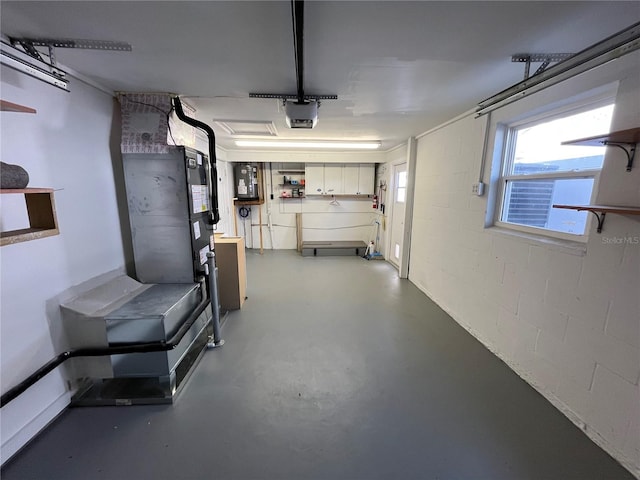 basement with water heater