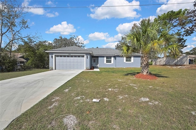 7399 Skylark Dr, Spring Hill, FL 34606 - ranch-style house featuring a garage and a front lawn