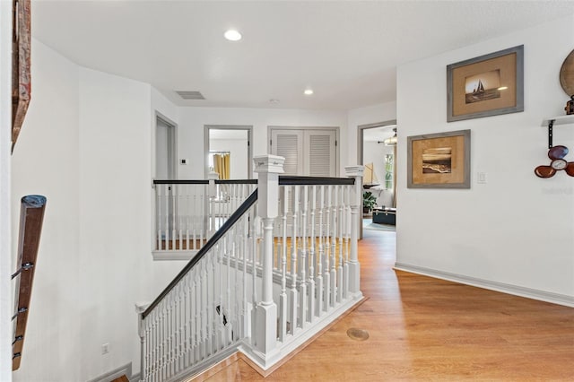 hall featuring light hardwood / wood-style floors