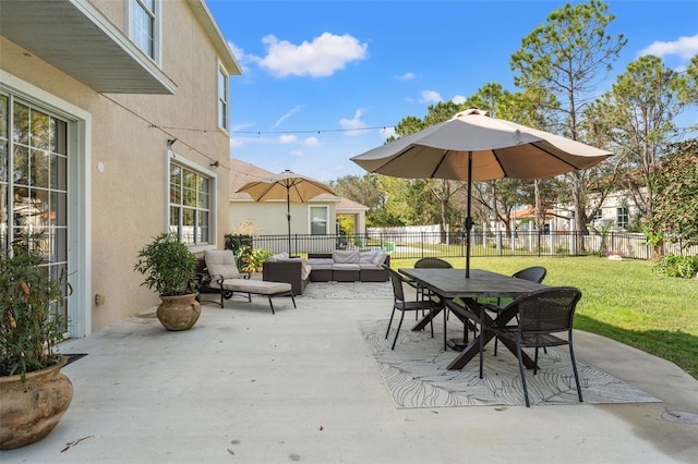 view of patio / terrace featuring an outdoor hangout area