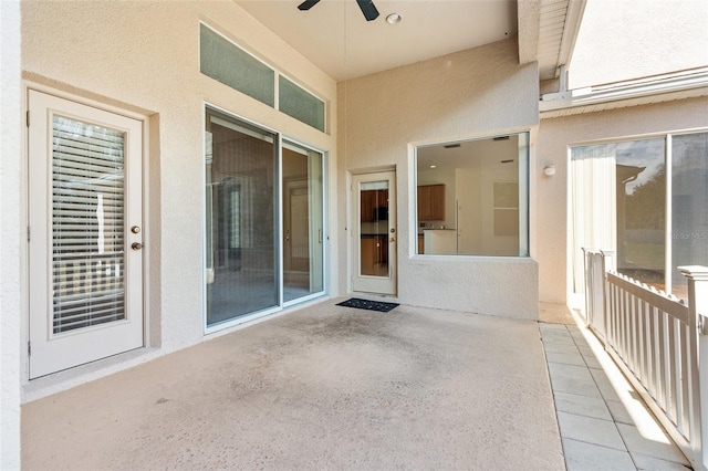 view of patio / terrace with ceiling fan