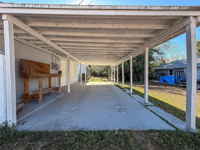 view of car parking with an attached carport