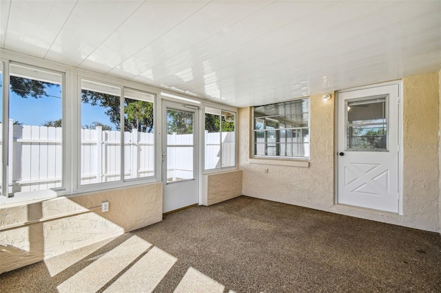 view of unfurnished sunroom