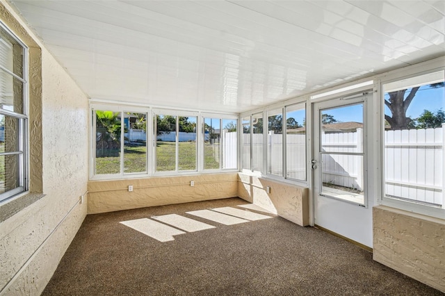 view of unfurnished sunroom