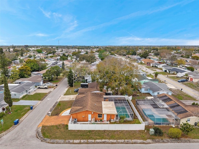 aerial view with a residential view
