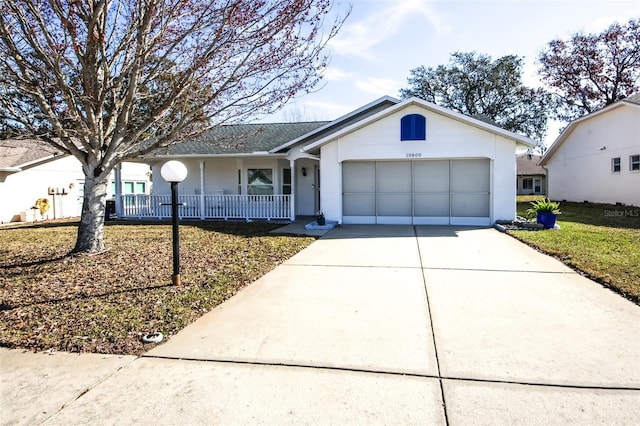 ranch-style home with a garage