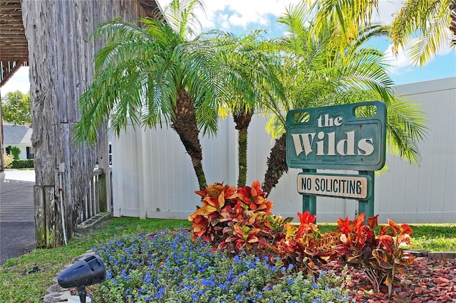 view of community sign