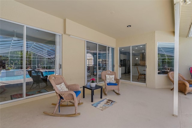 view of patio / terrace with an outdoor pool