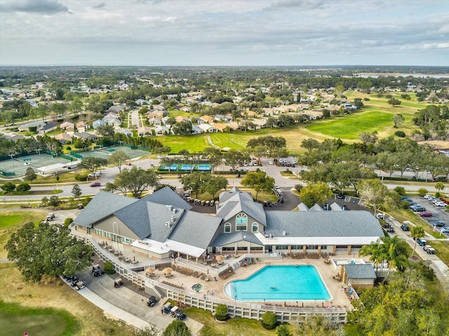 aerial view featuring a residential view