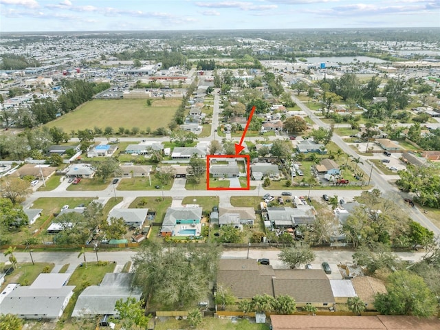 drone / aerial view featuring a residential view