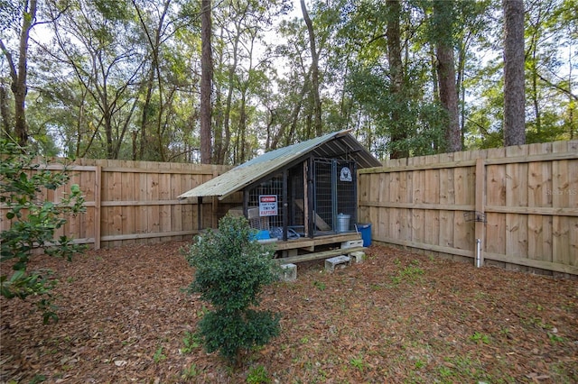 exterior space featuring an outbuilding