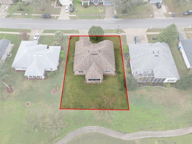 bird's eye view with a residential view