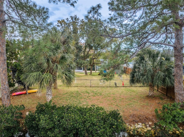 view of yard with fence