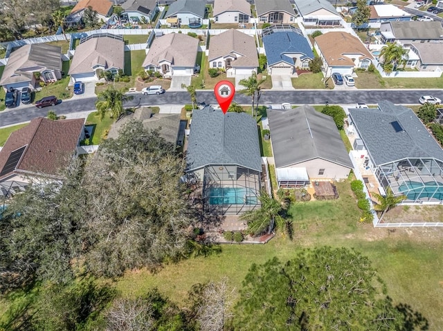 aerial view with a residential view