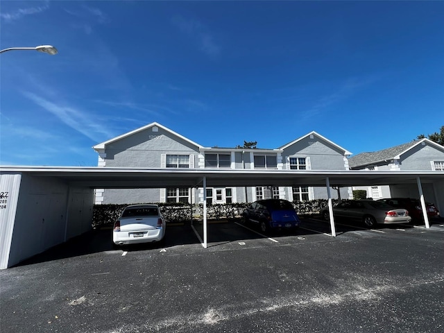 view of covered parking lot