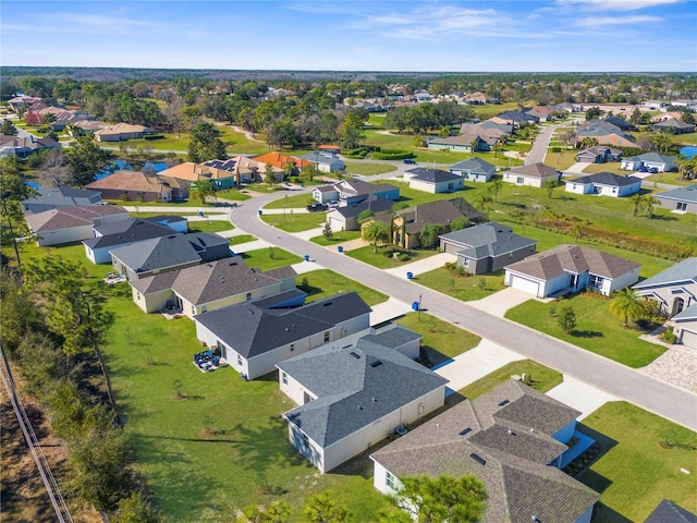 aerial view with a residential view