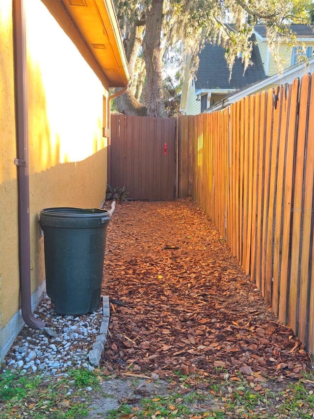 exterior space featuring a fenced backyard