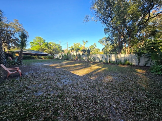 view of yard with fence