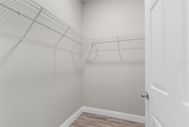 spacious closet with wood finished floors