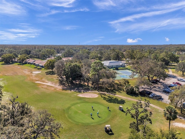 drone / aerial view with golf course view