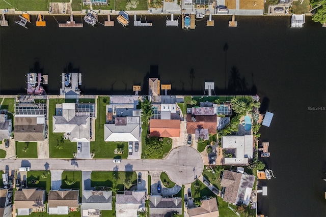 aerial view with a residential view