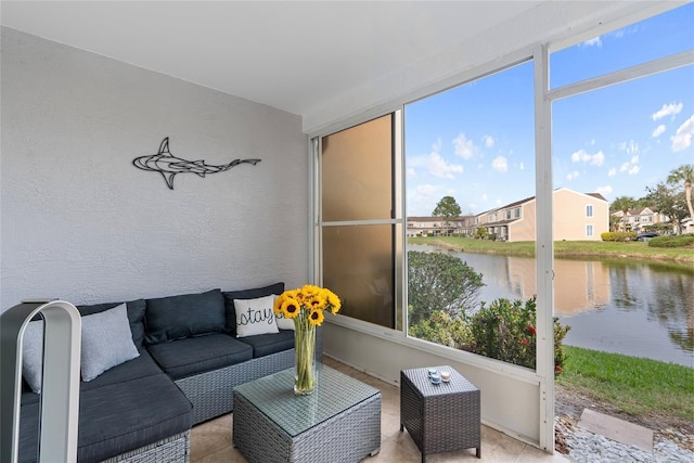 6027 Bayside Key Dr, Tampa, FL 33615 - sunroom / solarium with plenty of natural light, a water view, and a residential view