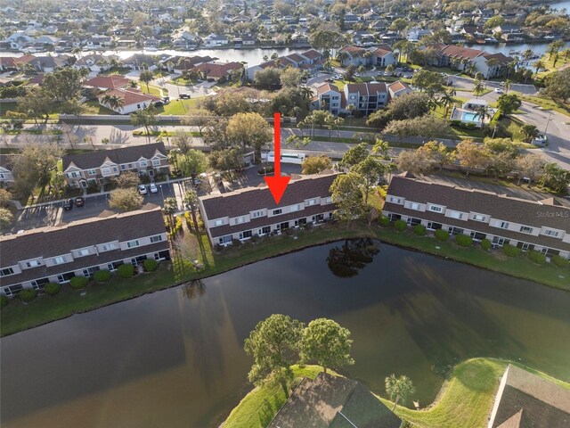 6027 Bayside Key Dr, Tampa, FL 33615 - bird's eye view featuring a water view and a residential view