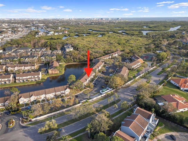6027 Bayside Key Dr, Tampa, FL 33615 - aerial view featuring a water view and a residential view